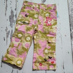 Y2K Vintage Care Bears Kids Cargo Pants - Pink and Green 4/5